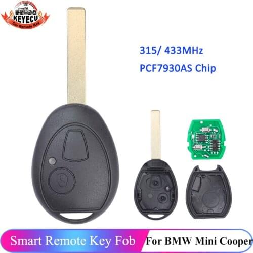 KEYECU Aftermarket Replacement Remote Key Fob 433Mhz ID73 for BMW Mini Copper 2002-2005