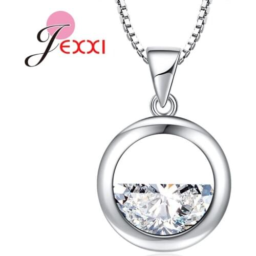 Hottest Sale Woman Pendent Necklace 925 Sterling Silver Jewelry for Wedding Engagement Transparent Rhinestone Made Spring Pool
