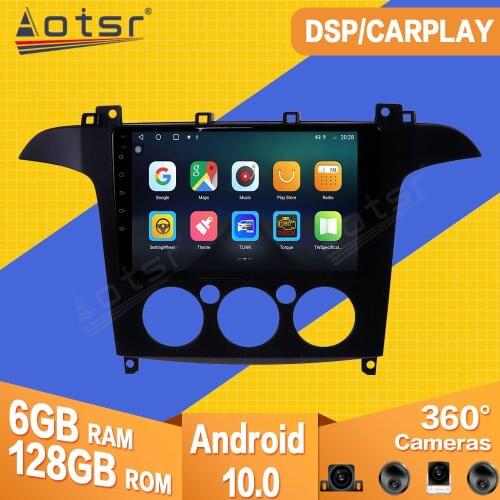 6+128GB For Ford S-Max 2006 2007 2008 Android Car Tape Radio Recorder Video Player Navigation GPS Carplay Multimedia Head Unit