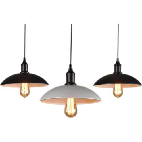 E27 Dia32cm Minimalist Nordic LED Lights Creative Loft Restaurant Bar Cafe Decoration Metal Retro Iron Pot Cover Bulb Lampshade