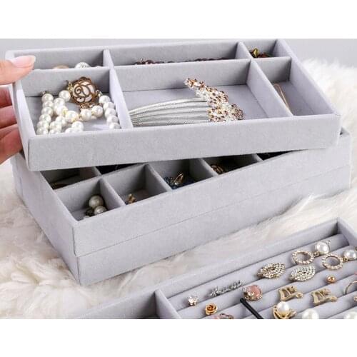 Fashion Drawer Portable Velvet Jewelry Storage Tray Ring Bracelet Gift Box Jewelry Organizer Earring Holder Jewelry Display Case