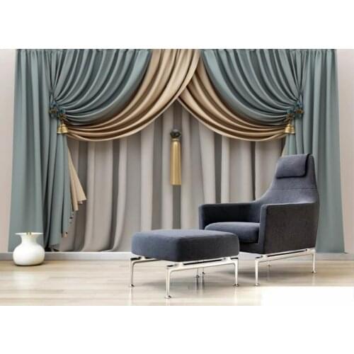 Curtain soft pack TV background wall wallpaper Living room bedroom 3d wallpaper murals home wallpaper painting