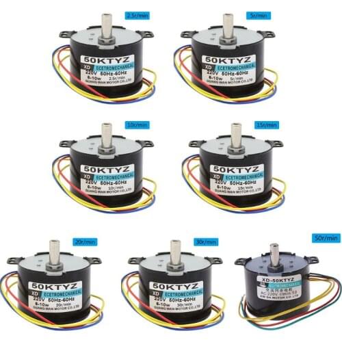 OOTDTY 50KTYZ Permanent Magnet Synchronous Motor AC220V 2.5-50R/Min Low Speed Reducer Motors with Positive Negative Inversion