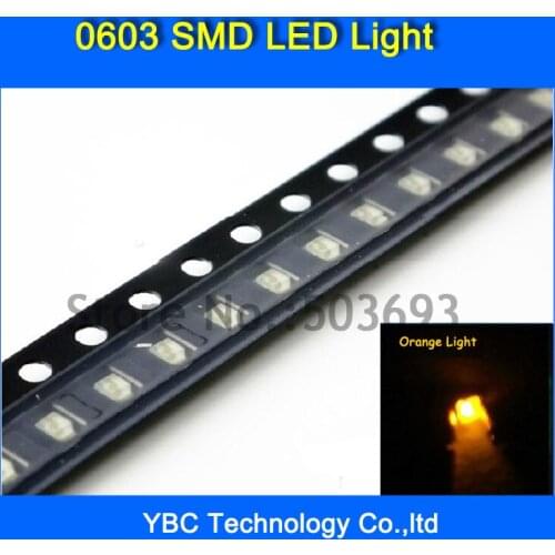 Wholesale 500pcs/lot Orange Color Brand New 0603 LED SMD Ultra Bright Diode