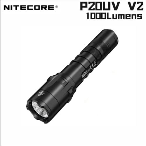 Original NITECORE P20UV V2 Flashlight 1000 Lumens+320mW CREE XP-L2 V6 LED UV light High-Powerful Led Flashlight