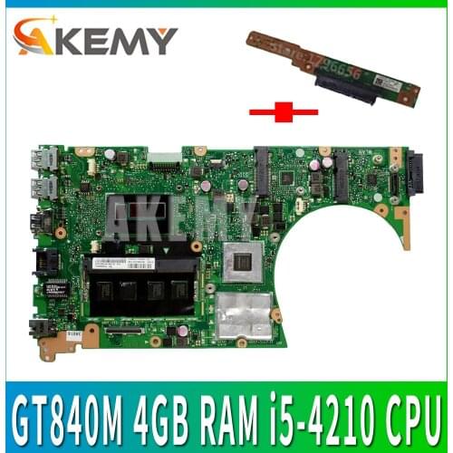 Send board+ S551LN REV 2.2 Motherboard For ASUS V551L S551L S551LB S551LN R553L Laptop mainboard with GT840M 4GB RAM i5-4210 CPU