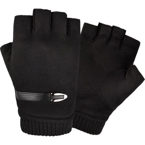 2020new black gloves gloves fingerless guantes sin dedos mens fingerless gloves guantes de cuero hombre mens winter gloves