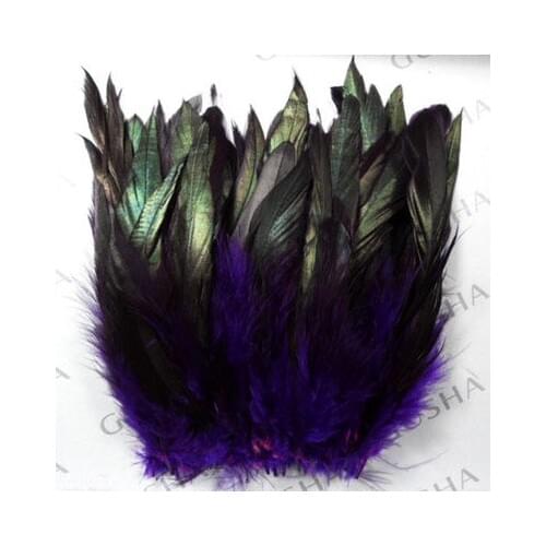 Craft Feathers! 100pcs/lot 6-8" Purple Colour BADGER SADDLE ROOSTER FEATHERS,Decorative Feathers,Natural Feathers for Craft