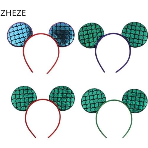 10pcs/lot 3.3'' Ear Headband Mermaid Style Hair Accessories 2020 Trendy Children DIY Girls Hair Accessories Hairband