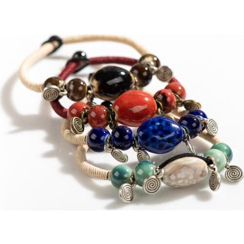 Multicolor Ancient Ways Ceramic Handmade Womens Fashion Bracelets wholesale Jewelry Accessaries #XN097