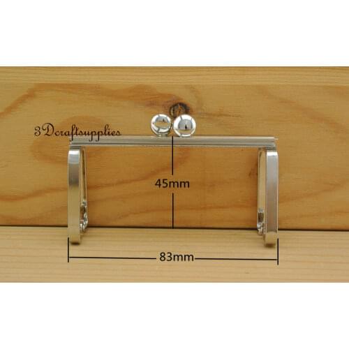 Bag frame sewing purse frame metal frame silver 3 1/4 inch x 1 1/2 inch D78