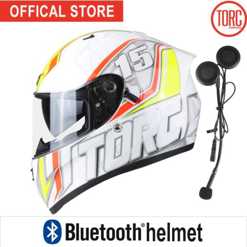 Bluetooth Connect Phone Support call motorbike Casco motorcross Gearracing helmet full face motorcycle helmet Dual lenses T128
