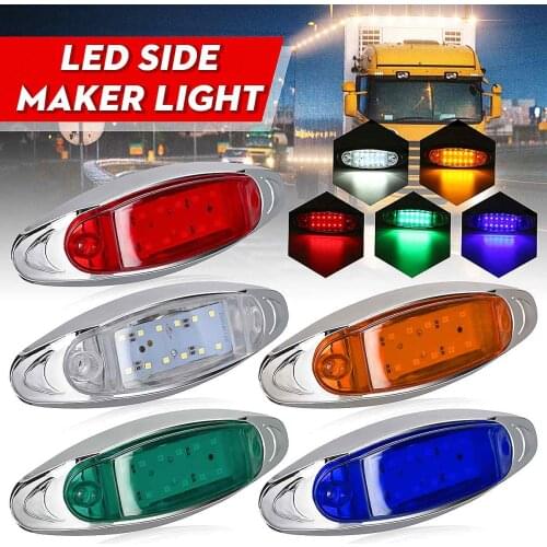 2PCS 12V LED Side Marker Lamp Tail Brake indicator Light for Car Truck Trailer Lorry Bus Van Boat E mark Clearance Signal Light