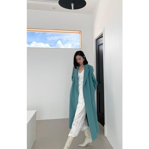 High-end high-count bathrobes lazy double-sided woolen woolen coat women Korean version 21 new