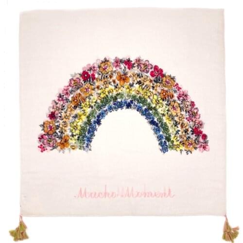 Fshion Girls Cartoon 90*180cm Tassel Scarves Female Spring Summer Long Foulard Shawls Party Gift Beach Wrap Accessories Jewelry