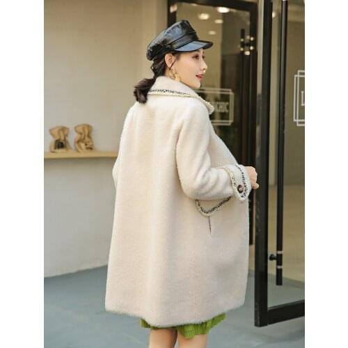 Fur Real Coat Autumn Winter Jacket Women Clothes 2020 Sheep Shearling 100% Wool Coat Female Jacket Manteau Femme 566