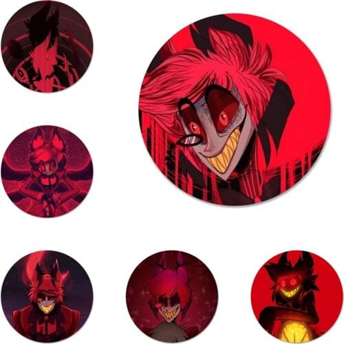 Hazbin Hotels Alastor Badge Brooch Pin Accessories For Clothes Backpack Decoration gift