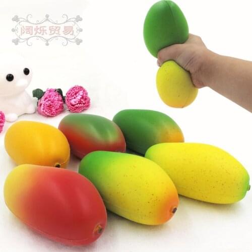 10pcs/pack Realistic Mango Kitchen Decor Soft PU Fruits Squishy Slow Rise Scented Squeeze Toys Antistress Funny Children Toys