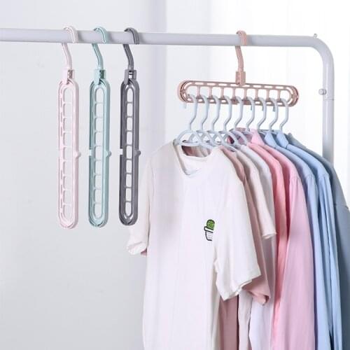 2PCS Magic Multi-port Support hangers for Clothes Drying Rack Multifunction Plastic Clothes rack drying hanger Storage Hangers