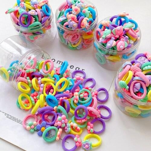 Small children color hair bands hair elastic flexibility good girls rope Zou Juhua ornaments headdress female flower fruit