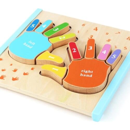 Baby toy early learning montessori hand puzzle toy for color match shapes match and number match good math toy for preschool use