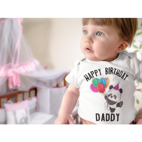 Happy Birthday Daddy baby bodysuit Birthday Baby jumpsuit Happy Birthday Dad Baby outfit Birthday Gift from daddy