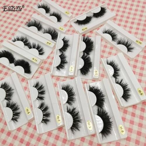 Ellazzle Mink Lashes Wholesale 25mm Lashes Dramatic Fluffy Long Lashes in Bulk Makeup Lashes Mink 25mm Wholesale Mink Eyelashes