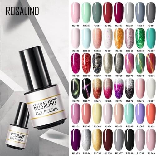 ROSALIND 7ML Vernis Semi Permanent Gel Nail Polish For Nail Soak Off UV Gel Varnish Design Nail Art Plastic Bottle Gel Polish