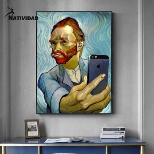 World Celebrities Canvas Painting Room Decor Creative Van Gogh Poster Wall Living Room Bedroom Home Aesthetic Decoration