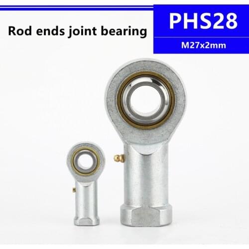 1Pcs PHS28 M27x2mm Fish Eye Rod End Joint Bearing Rod Ends Plain Bearings With Oil Nozzle Inner Thread