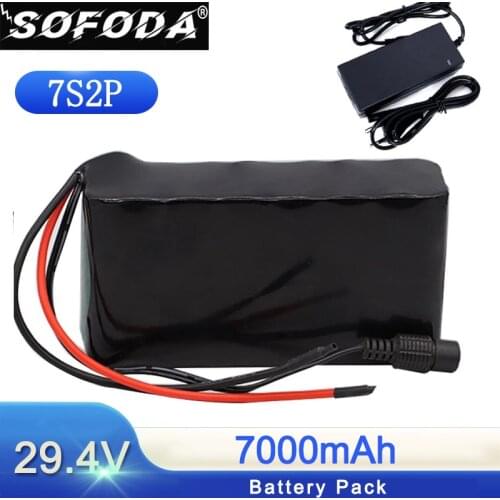 24V 6Ah 7S2P 18650 li-ion Rechargeable battery pack 29.4v 6000mAh electric bicycle moped Balancing scooter+ 29.4V 2A Charger