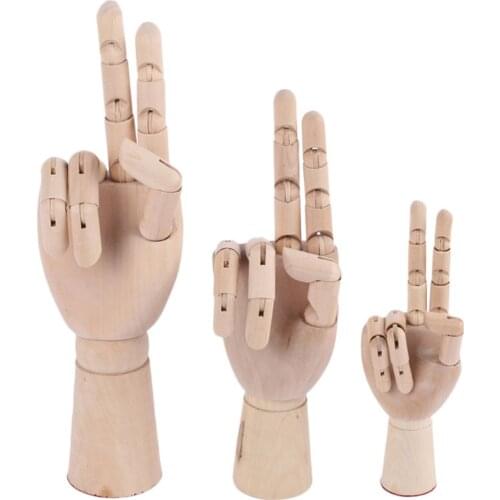 7/8/10/12 Inches Tall Wooden Hand Drawing Sketch Mannequin Model Wooden Mannequin Hand Movable Limbs Human Artist Model