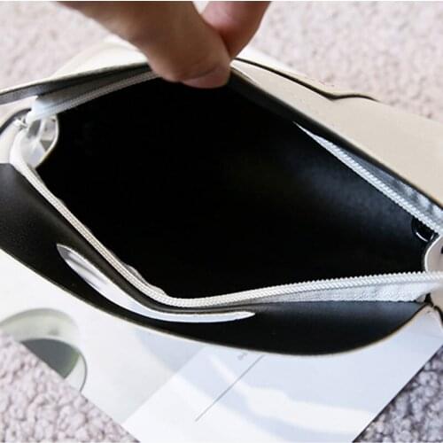 Fashion Korean Women Messenger Bag Leather Cake Pattern Printing Shoulder Bags Zipped Fine Straps Ladies Girls Handbag New