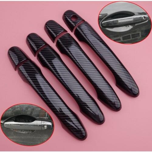 8pcs/Kit Carbon Fiber Style Door Handle Cover Trim NO Smart Keyhole fit for Honda CRV Civic 2012 2013 2014 2015