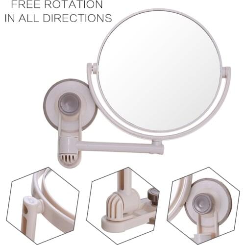 Suction Cup Wall Mounted Mirror Double Side Bathroom Mirror 360 Degree Adjustable 3X Magnifying Round Makeup Shaving Mirror