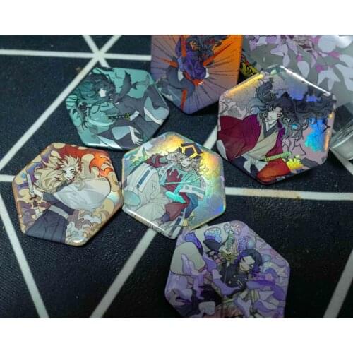 New cosmile Jojos Bizarre Adventure Rengoku Kyoujurou shinobu badge brooch pins Creative Cosplay Limit fashion rare cos C