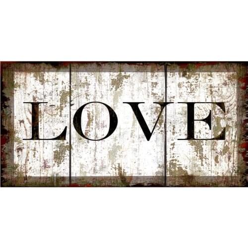 Original Retro Design Tin Metal Wall Art Signs, Love Thick Tinplate Print Poster Wall Decoration (Love, 6x12 Inches (15x30 cm))