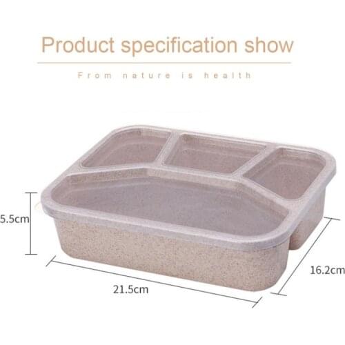 Portable Wheat Straw Bento Boxes Healthy Material Lunch Box Microwave Dinnerware Food Storage Container Fruit Foodbox Kitchen