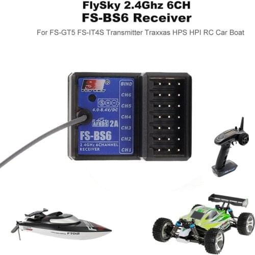 FlySky FS-BS6 Receiver 2.4Ghz 6CH AFHDS2 for FlySky FS-GT5 FS-IT4S Transmitter