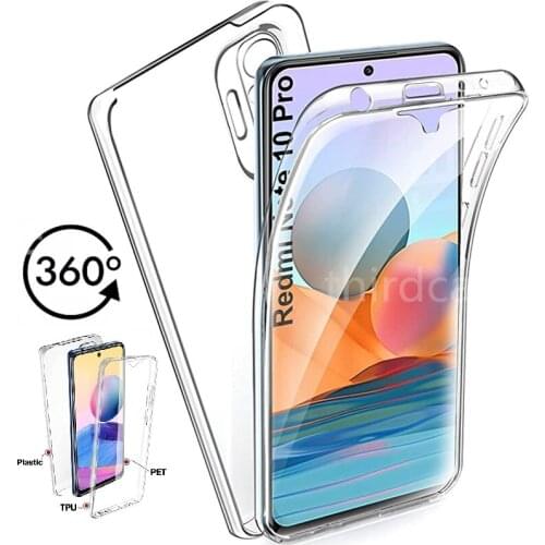 360 Full Body Double Cases for Xiaomi Note 10 Lite Mi 10T Pro X3 NFC PC+Silicone Cover for Redmi Note 9S 9T 9 10Pro Redmi 9C 9AT