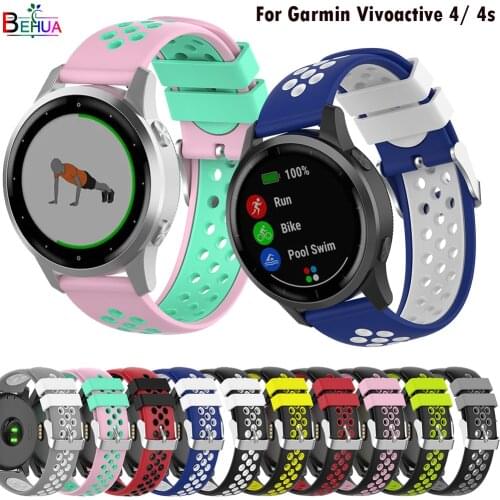 Watch Band 18mm 22MM For Garmin Vivoactive 4 4S smartwatch silicone Bracelet Replacement Watchstrap For Garmin Active S /Move 3S