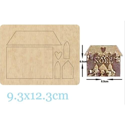 Christmas House Label Bulletin Board Wood Dies For DIY Leather Cloth Paper Craft Fit Common Die Cutting Machines on the Market