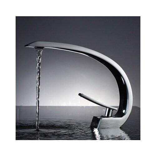 Bathroom sink basin faucet deck installation silver chrome wash basin faucet faucet creative hot and cold water crane faucet