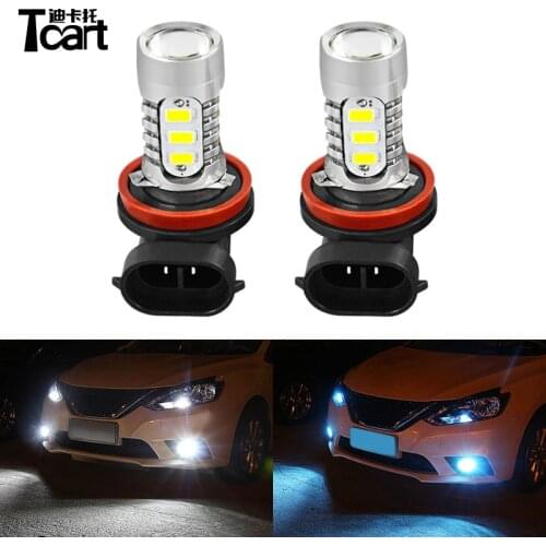 Tcart LED Fog Light Bulbs H11 5730 Play and Plug LED drl Car Lights for Nissan sentra b17 2012 2014 2015 2018 car accessories