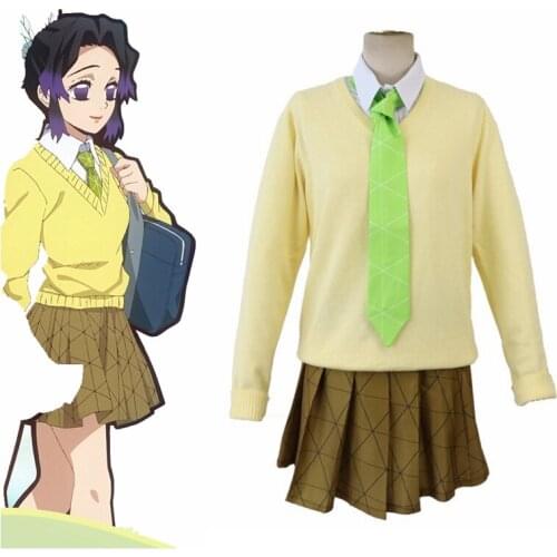 Unisex Anime Cosplay Demon Slayer Kisatsutai Kochou Shinobu Cosplay Costumes Suit Sets School Uniform Customized Size