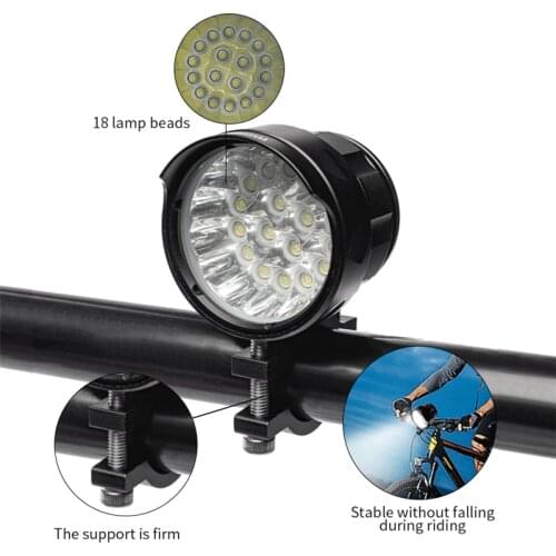 Bicycle Headlight 18 XML-T6 LED 3 Mode With 18650 Battery Bike Headlamp Rechargeable Waterproof Torch for Outdoor Biking Hiking