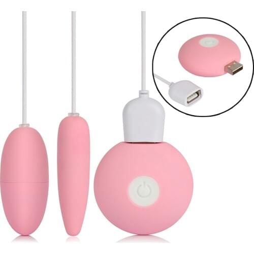 20 Mode USB Charging Dual Bullet Vibrator Egg, Clitoris Stimulation Vibrator, G-spot Vaginal Massage Jump Eggs Sex Toy for Women