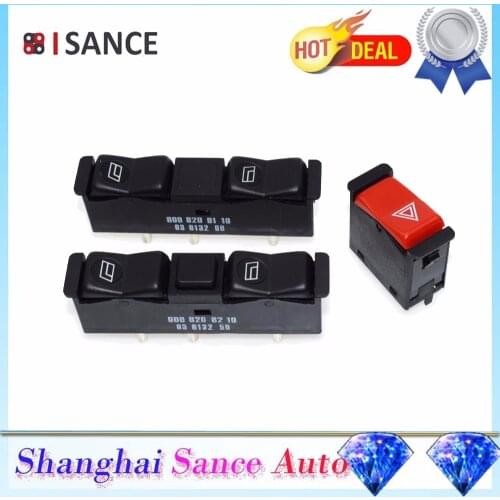 ISANCE Power Window Switch Right Left & Emergency Flasher Switch For Mercedes-Benz W122 W123 W128 W126 W201 190 300 380 500 240