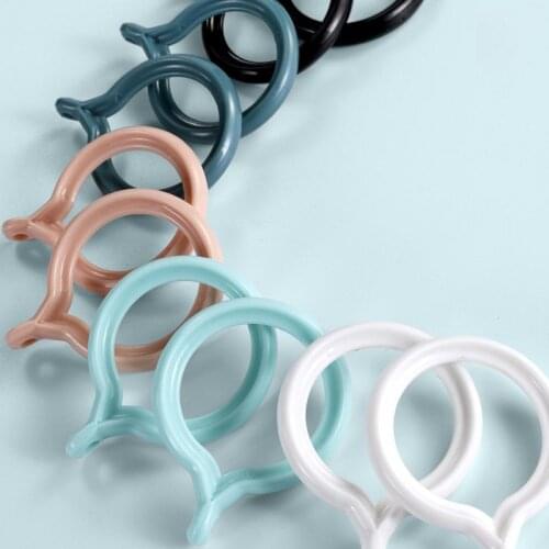 10pcs Curtain Plastic Hanging Rings Shower Bath Rod Clip Hook Up Window Plastic Ioop Buckle Mute Decorative Accessories