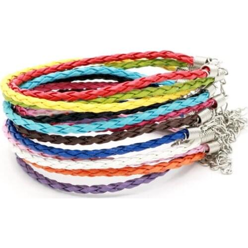 12pcs/lot New Arrived Leather Bracelet mixcolor DIY Handmade Jewelry Bracelet Accessory for Girl Decoration Bracelet Making